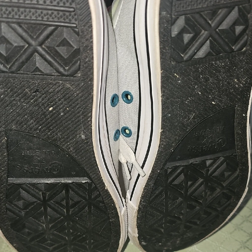Converse All Star Women's Low Top Sneakers - Grey With Mint Green Size 6